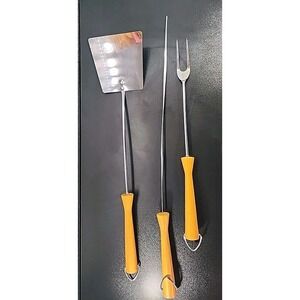 Vintage ‎ Androck EXTRA LONG Grill Spatula & Turning Fork Skewer 3 Pieces Set